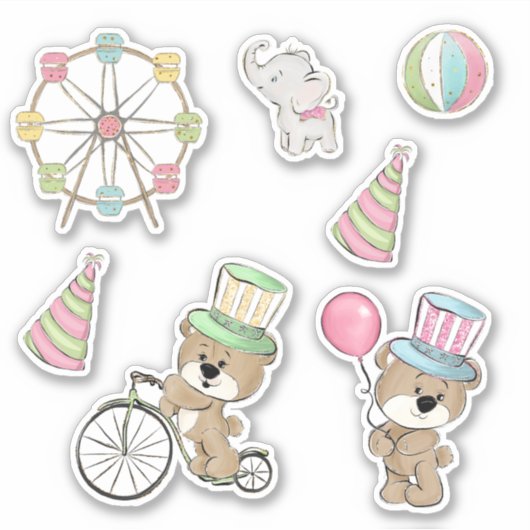 Karneval Geburtstag Aufkleber (Vorderseite)