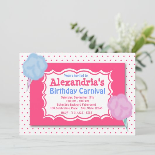 Karneval Geburtstag Einladung (Stehend Vorderseite)