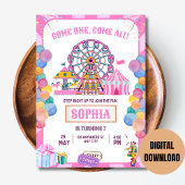 Karneval Geburtstag Einladung Circus Girl Geburtst