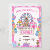 Karneval Geburtstag Einladung Circus Girl Geburtst (Vorderseite)