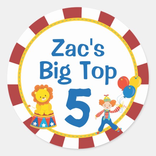 Karneval Geburtstagsaufkleber Circus Party Sticker (Vorderseite)