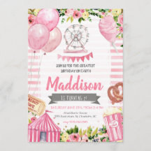 Karneval Geburtstagseinladung, Circus Geburtstag