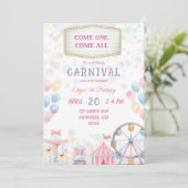 Karneval Geburtstagseinladung Einladung (Stehend Vorderseite)