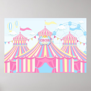 Karneval-Geburtstagsgeschenk, Circus Hintergrund B Poster