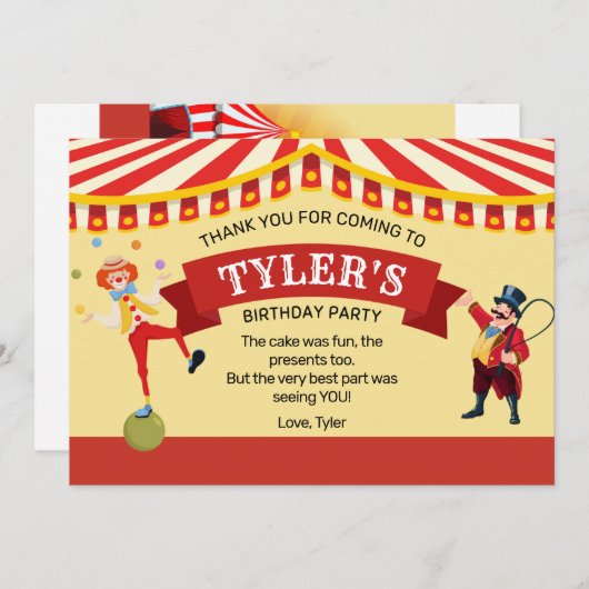 Karneval Geburtstagsparty Danke Karte (Vorne/Hinten)