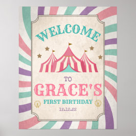 Karneval Geburtstagsposter Circus Begrüßung Poster