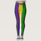 Karneval-gestreiftes Muster Leggings (Vorderseite)