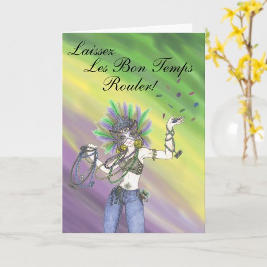 Karneval-Gruß-Karte Karte (Gelbe Blume)