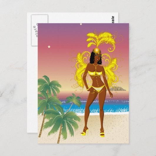 Karneval, Halloween oder Beauty Pageant Postkarte (Vorne/Hinten)