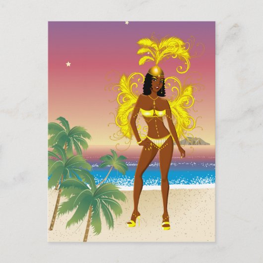 Karneval, Halloween oder Beauty Pageant Postkarte (Vorderseite)