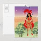 Karneval, Halloween oder Beauty Pageant Postkarte (Vorne/Hinten)