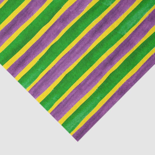 Karneval-handgemalte lila grünes Goldstreifen Seidenpapier (Ausschnitt)