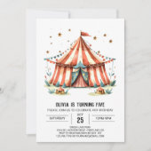 Karneval Happy Delight Circus Geburtstag Einladung (Vorderseite)