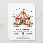 Karneval Happy Delight Circus Geburtstag Einladung (Vorne/Hinten)