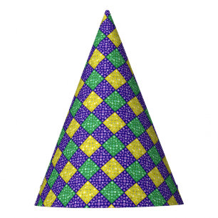 Karneval-Harlekin-Diamant-Karnevals-Muster Partyhütchen