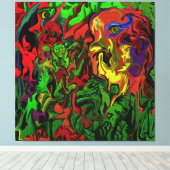 Karneval im Wald, Leinwanddruck (Insitu (Holzboden))