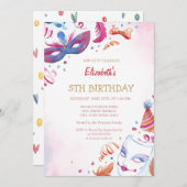 Karneval im Wasser Feiertag Einladung (Vorne/Hinten)