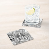 Karneval in Brasilien - Färben Rechteckiger Pappuntersetzer (Vor Ort)