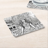 Karneval in Brasilien - Färben Rechteckiger Pappuntersetzer (angewinkelt)