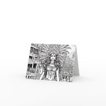 Karneval in Brasilien - farbige Blankenkarte