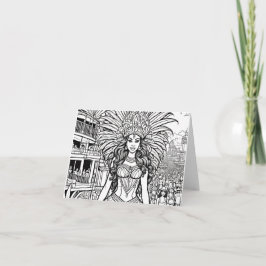 Karneval in Brasilien - farbige Blankenkarte