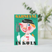 Karneval in Köln, glücklicher Mann unter einem Sch Postkarte (Stehend Vorderseite)