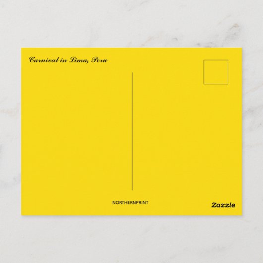 Karneval in Lima Peru Postkarte (Rückseite)