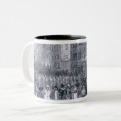 Karneval in Philadelphia Zweifarbige Tasse (Vorderseite Links)