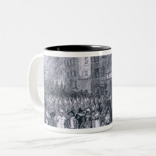 Karneval in Philadelphia Zweifarbige Tasse (Vorderseite Links)