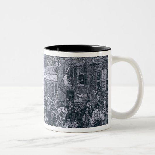 Karneval in Philadelphia Zweifarbige Tasse (Rechts)