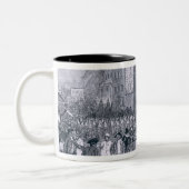 Karneval in Philadelphia Zweifarbige Tasse (Links)