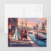 Karneval in Venedig, Italien Postkarte (Vorne/Hinten)