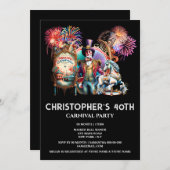 Karneval-Karneval für Erwachsene Karussell Einladung (Vorne/Hinten)