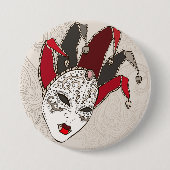 Karneval-Karnevals-Masken-Knopf Button (Vorderseite)