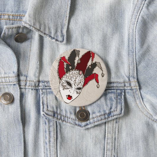 Karneval-Karnevals-Masken-Knopf Button (Beispiel)
