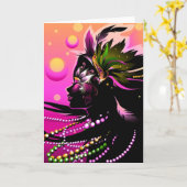 Karneval Karte (Gelbe Blume)