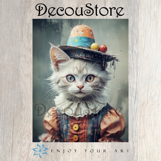 Karneval Katze Decoupage Seidenpapier