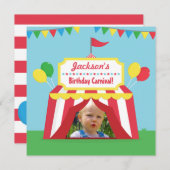 Karneval Kindergeburtstag Party Foto Einladung (Vorne/Hinten)