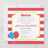 Karneval Kindergeburtstag Party Foto Einladung (Rückseite)