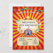 Karneval-Kinderzirkus Geburtstagsfeierlichkeiten Einladung (Vorderseite)