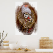 Karneval-Kostümportrait, Venedig Poster (Küche)