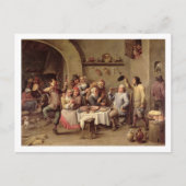 Karneval: 'Le Roi Boit', 1690 (Öl auf Kupfer) Postkarte (Vorderseite)