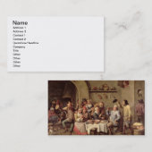 Karneval: "Le Roi Boit", 1690 (Öl auf Kupfer) Visitenkarte (Vorne/Hinten)