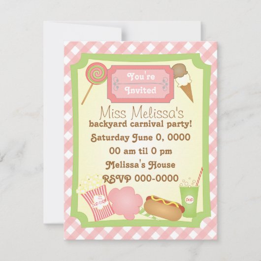 Karneval-Leckereien Einladung (Vorderseite)