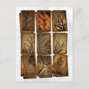 Karneval, Libellen, Bäume Postkarte