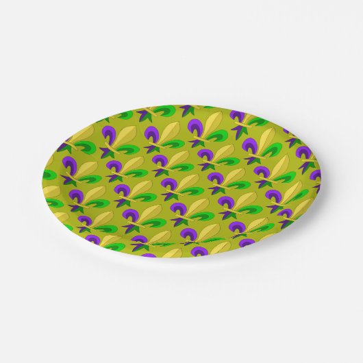 Karneval-Lilie Karnevalsmuster Pappteller (Schrägansicht)