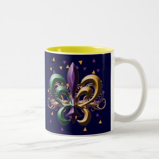 Karneval-Lilien-Entwurf Zweifarbige Tasse (Rechts)