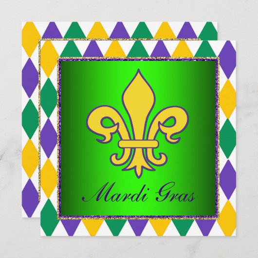 Karneval-Lilien-Karneval-Party Einladung (Vorne/Hinten)