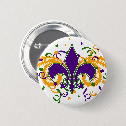 Karneval-Lilien-Knopf Button (Vorne & Hinten)