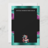 Karneval Mardi Gras Festival Frau Masken Federn Einladung (Rückseite)